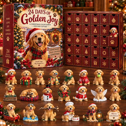 🔥Hot Sale 50% OFF!🎄🐾24 Days of Golden Joy – Golden Retriever Christmas Advent Calendar