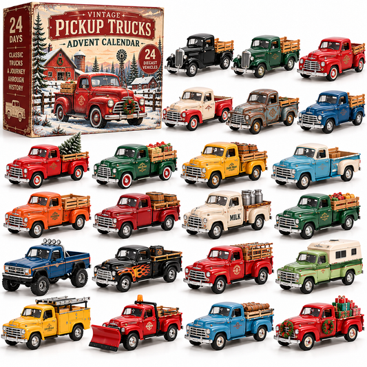 🛻 Vintage Pickup Trucks Advent Calendar – 24 Days of Classic Trucks, Timeless Memories & Christmas Surprises 🎄❤️ | A Nostalgic Gift for Dad, Grandpa & Truck Lovers