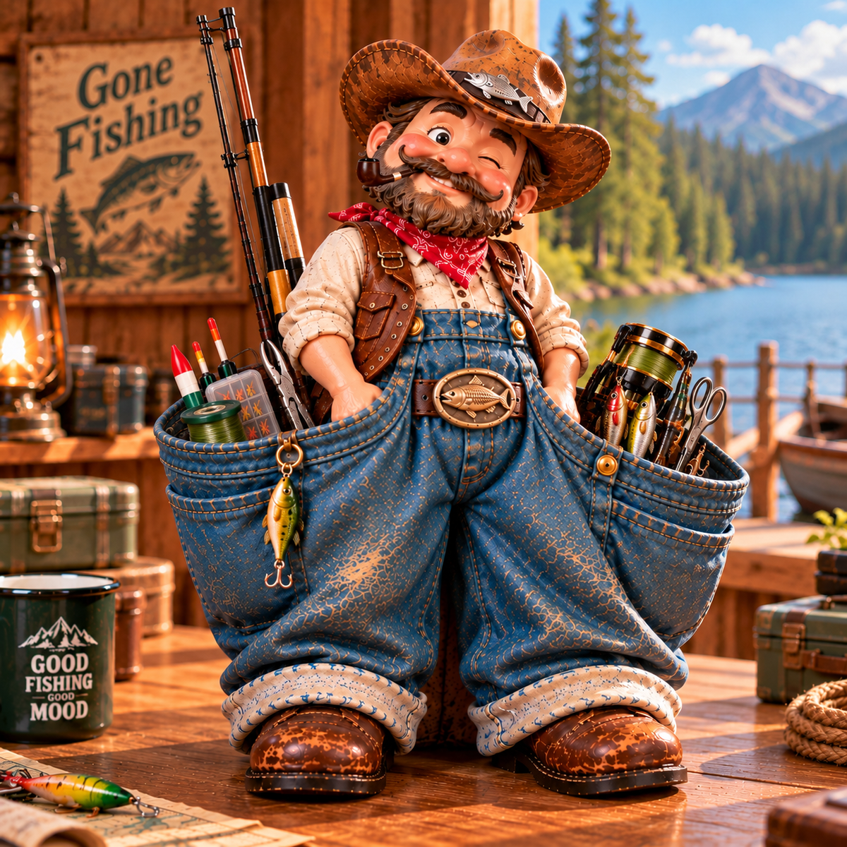😂 Who Knew Getting Organized Could Be This Fun?! 🎣 – Fisherman Storage & Collectible Decor