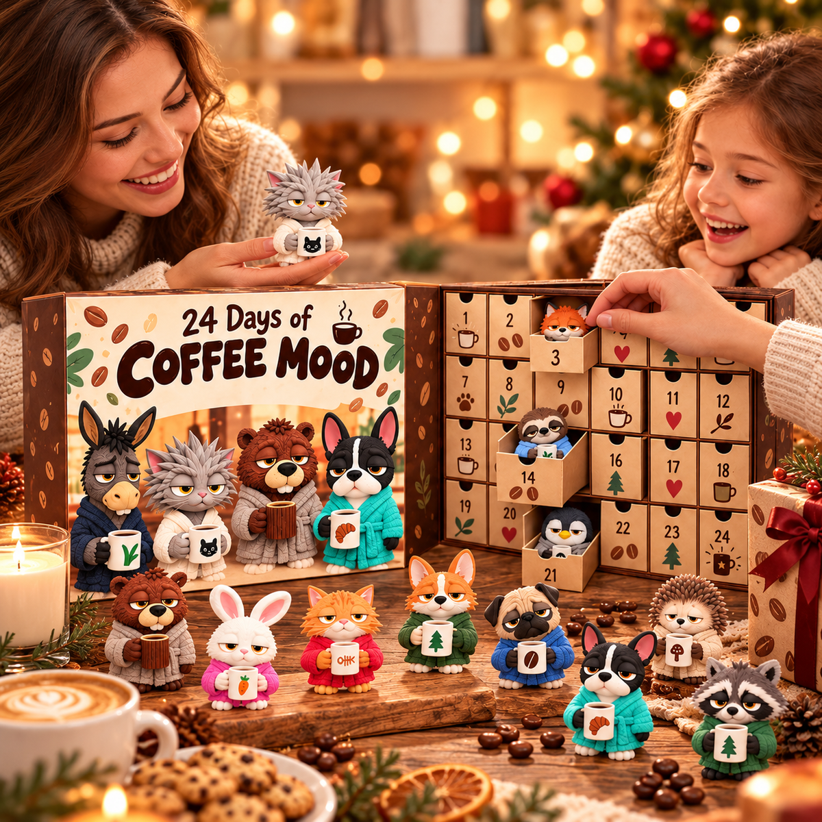 ☕ Coffee First, Everything Else Later?! 😂 Coffee Mood Animal Advent Calendar – 24 Days of Sleepy Surprises!