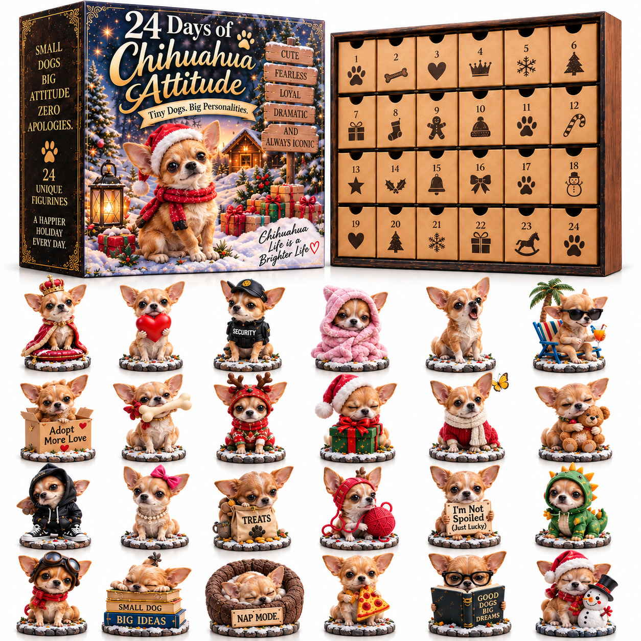 Golden Tan Chihuahua Christmas collection