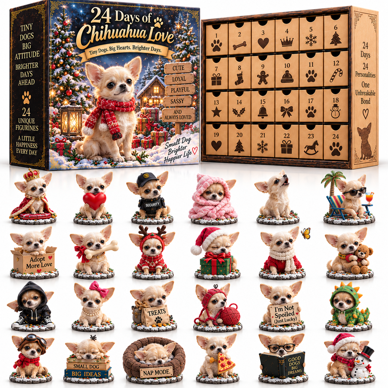 Cream White Chihuahua Christmas collection