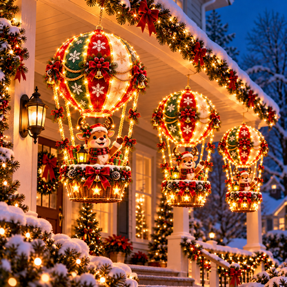 🎄 Ready to Light Up Christmas?! ✨ 2026 Magical Hot Air Balloon Lights – 4 Festive Designs, Endless Holiday Wonder!