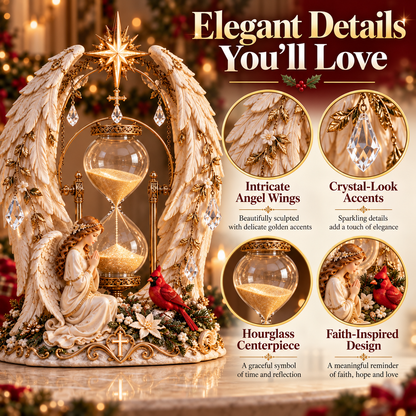 ✨ Heavenly Angel Hourglass Christmas Centerpiece 🎄 – A Timeless Symbol of Faith, Hope & Love