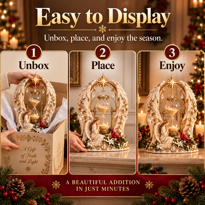 ✨ Heavenly Angel Hourglass Christmas Centerpiece 🎄 – A Timeless Symbol of Faith, Hope & Love