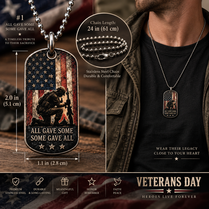 ❤️Thank you beyond words！Veterans Memorial Dog Tag Necklace！！！