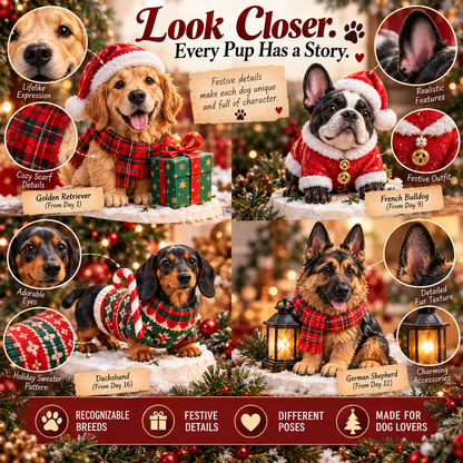 🔥Hot Sale 50% OFF!🐾 24 Days of Paws – Dog Lovers’ Christmas Advent Calendar with 24 Festive Collectible Pups