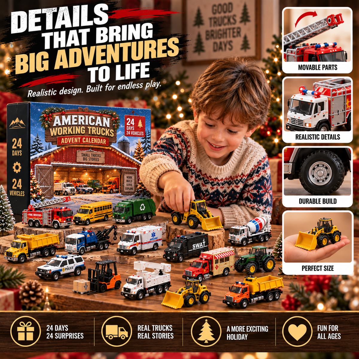 🔥Hot Sale 50% OFF! 24 Days of Working Wheels – American Truck Advent Calendar