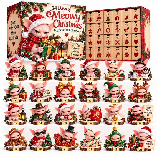 LAST CHANCE! 70% OFF🔥 Naked & Naughty — 24 Days of Hairless Cat Christmas Chaos！！！