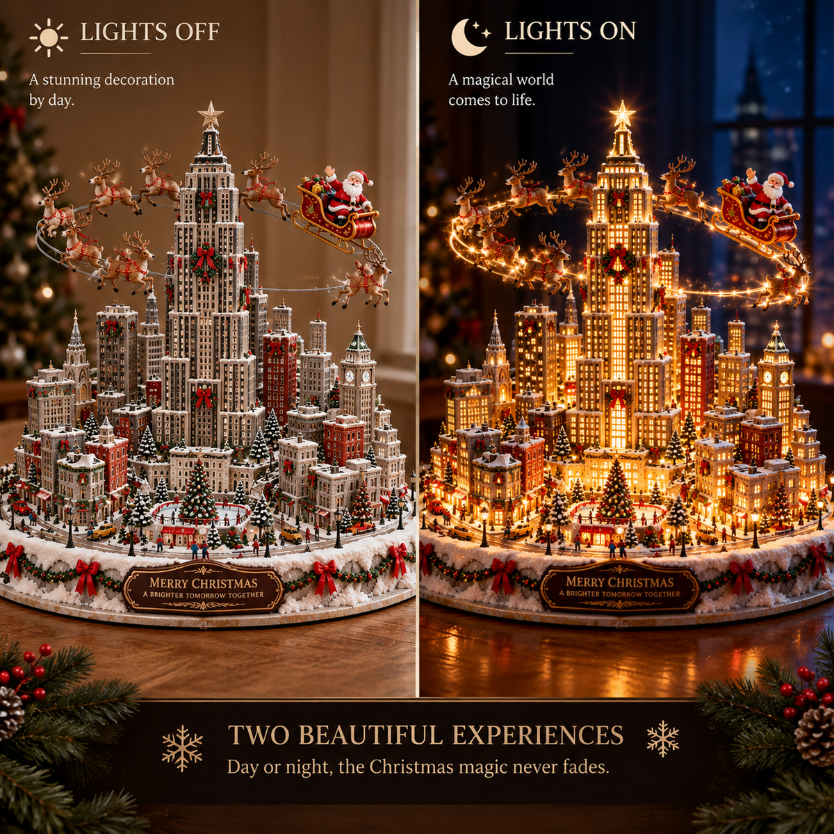 🎅Wait… Is Santa Flying Around Your City?! 🦌 2026 Magical Christmas City Light-Up Village
