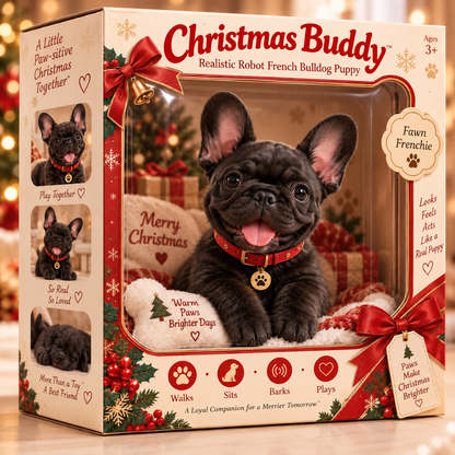 🐶 Love Frenchies, Hate the Shedding?Christmas Buddy – Realistic Interactive Robot French Bulldog Puppy