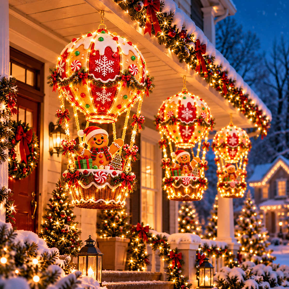 🎄 Ready to Light Up Christmas?! ✨ 2026 Magical Hot Air Balloon Lights – 4 Festive Designs, Endless Holiday Wonder!