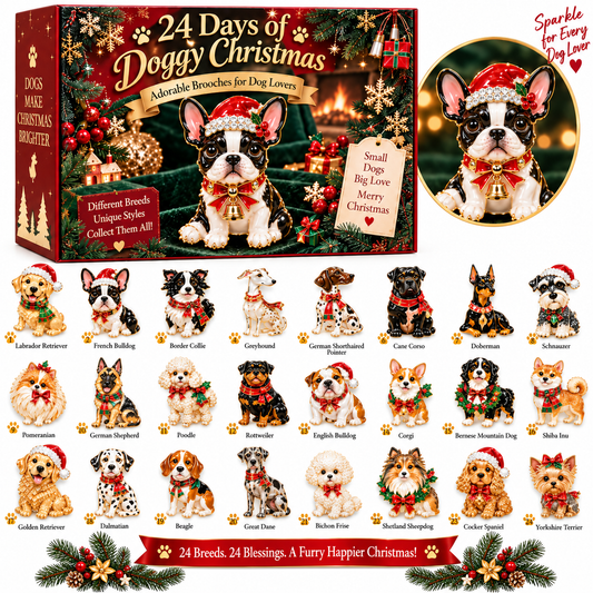🐶WHO LET 24 DOGS INTO CHRISTMAS?! 24 Festive Dog Breed Brooch Collection