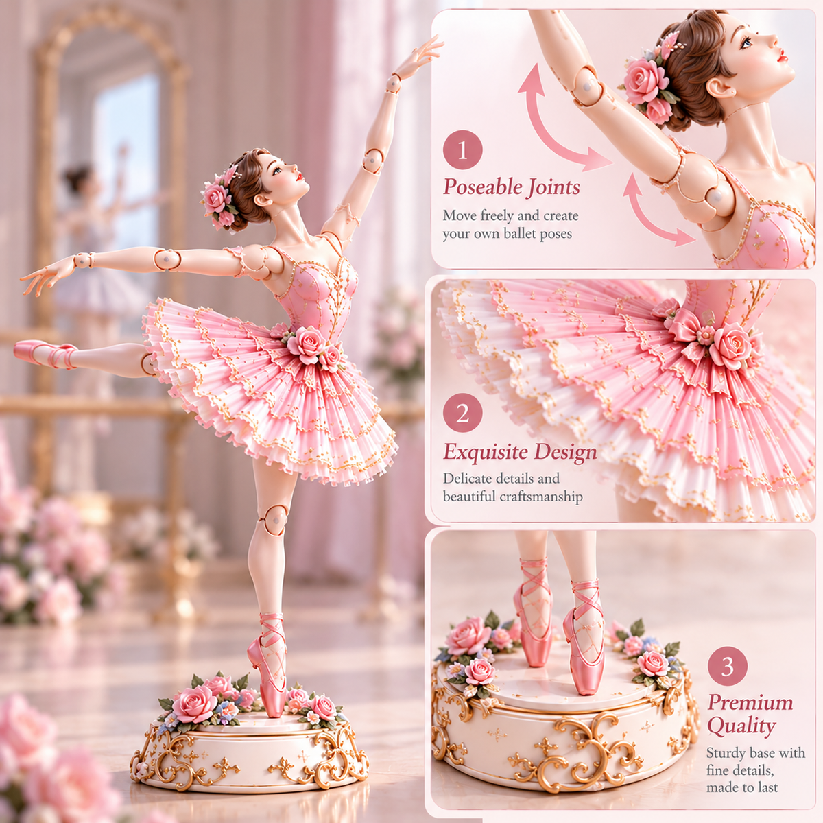 🎀Is that a swan? No way! It’s a ballerina!24 Poseable Ballet Dancer Figurines Gift Collection– Dear&Dream