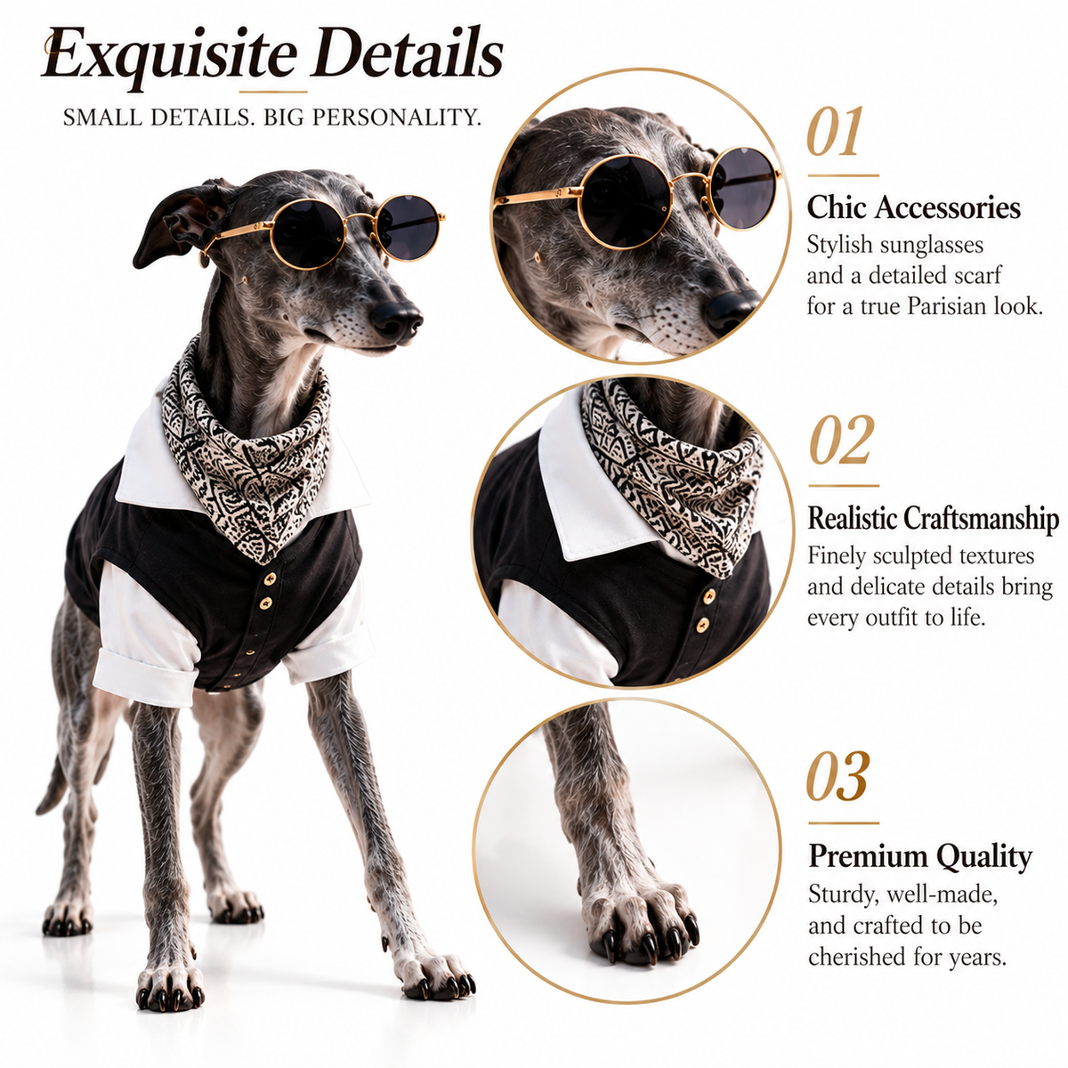 🐕 PARIS’ NEWEST FASHION ICON-24 Greyhound Fashion Figurines at Paris Fashion Week