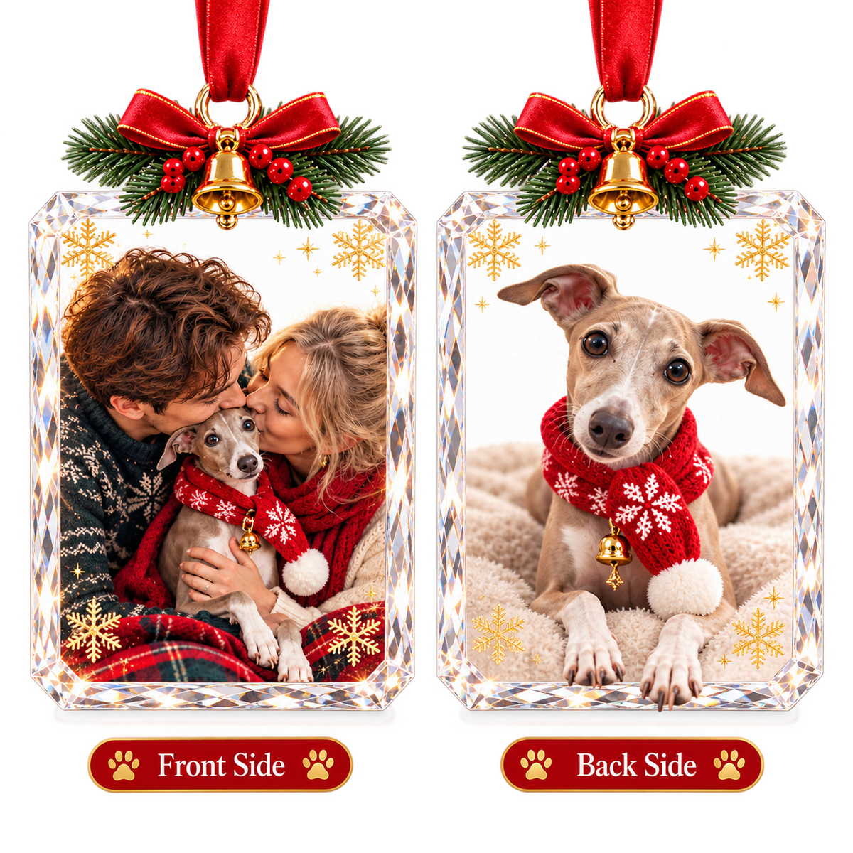 🔥 Almost Sold Out! Greyhound Christmas Keepsake Ornament – Crystal-Clear Double-Sided Acrylic