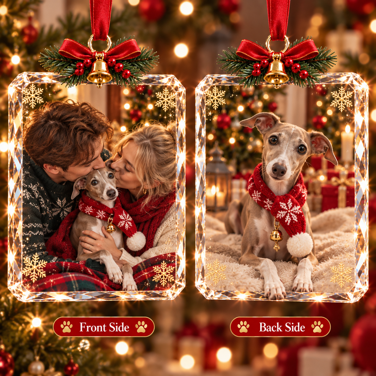 🔥 Almost Sold Out! Greyhound Christmas Keepsake Ornament – Crystal-Clear Double-Sided Acrylic