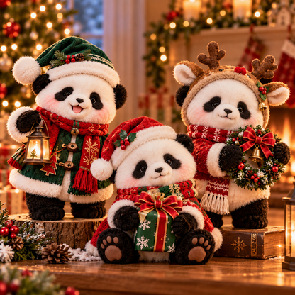 🐼 2026 Fluffy Panda Trio – 3 Little Troublemakers, One Sleepless Christmas!🎄