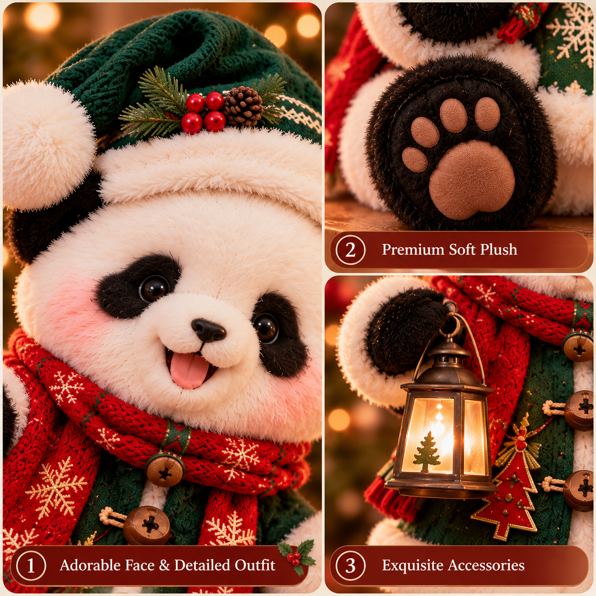 🐼 2026 Fluffy Panda Trio – 3 Little Troublemakers, One Sleepless Christmas!🎄