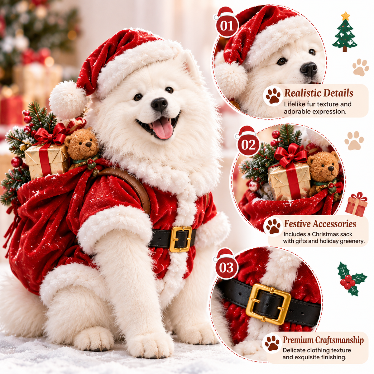 🔥FINAL DAY SALE – 50% OFF! 🔥24-Day Samoyed Christmas Collectible Gift Set – Fluffy Trouble Makers