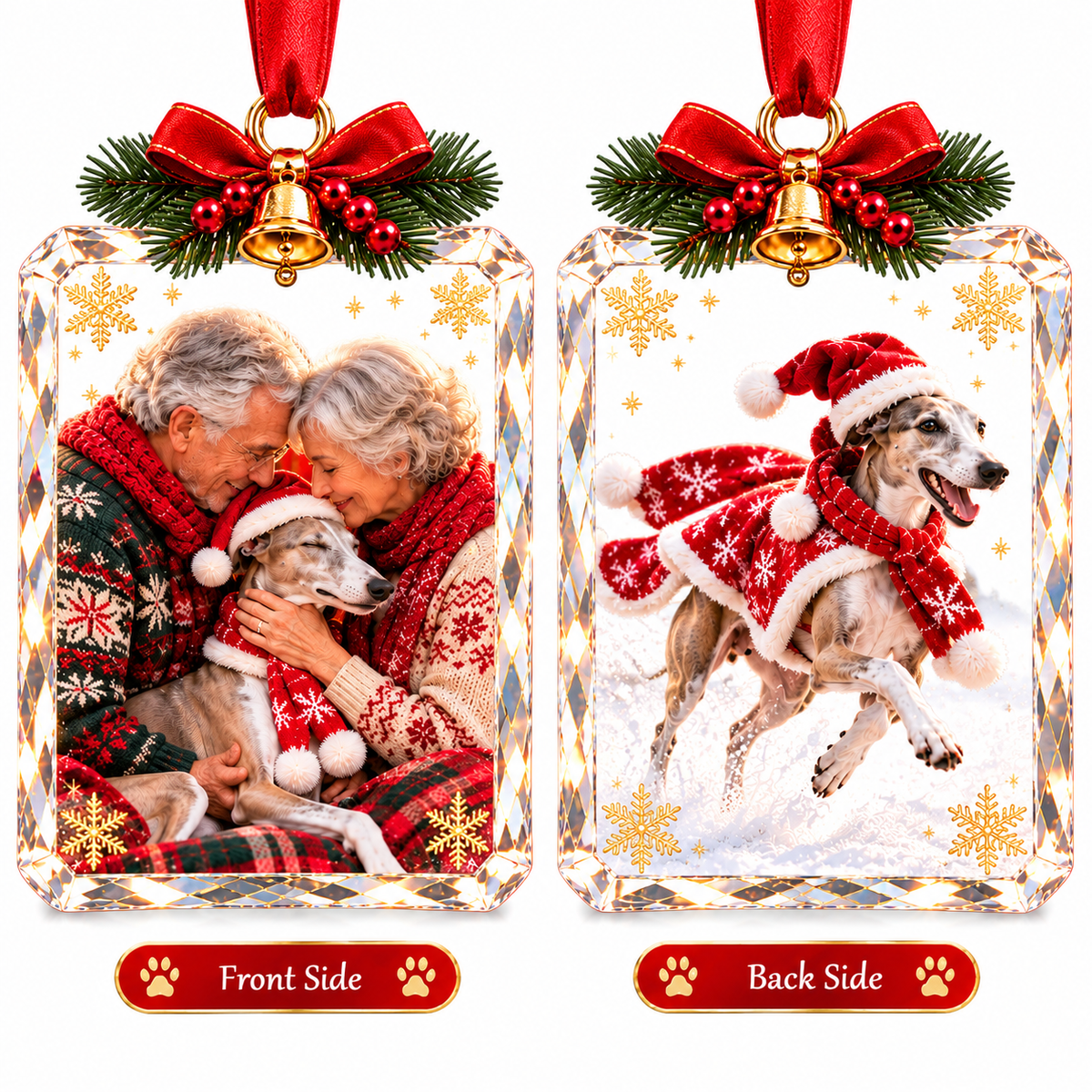 🔥 Almost Sold Out! Greyhound Christmas Keepsake Ornament – Crystal-Clear Double-Sided Acrylic