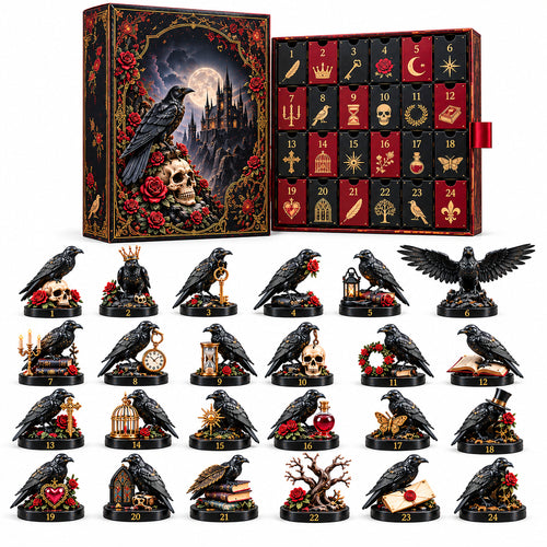 🖤 24 Days of Ravens Advent Calendar – 24 Gothic Raven Collectibles, One Mysterious Christmas Journey 🐦‍⬛🌹