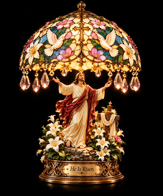 🔥 6,000+ Orders & Counting!❤️ Illuminated Christian Tiffany-Style Lamp Statues ！