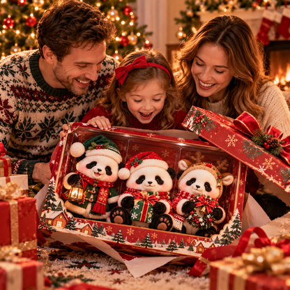 🐼 2026 Fluffy Panda Trio – 3 Little Troublemakers, One Sleepless Christmas!🎄