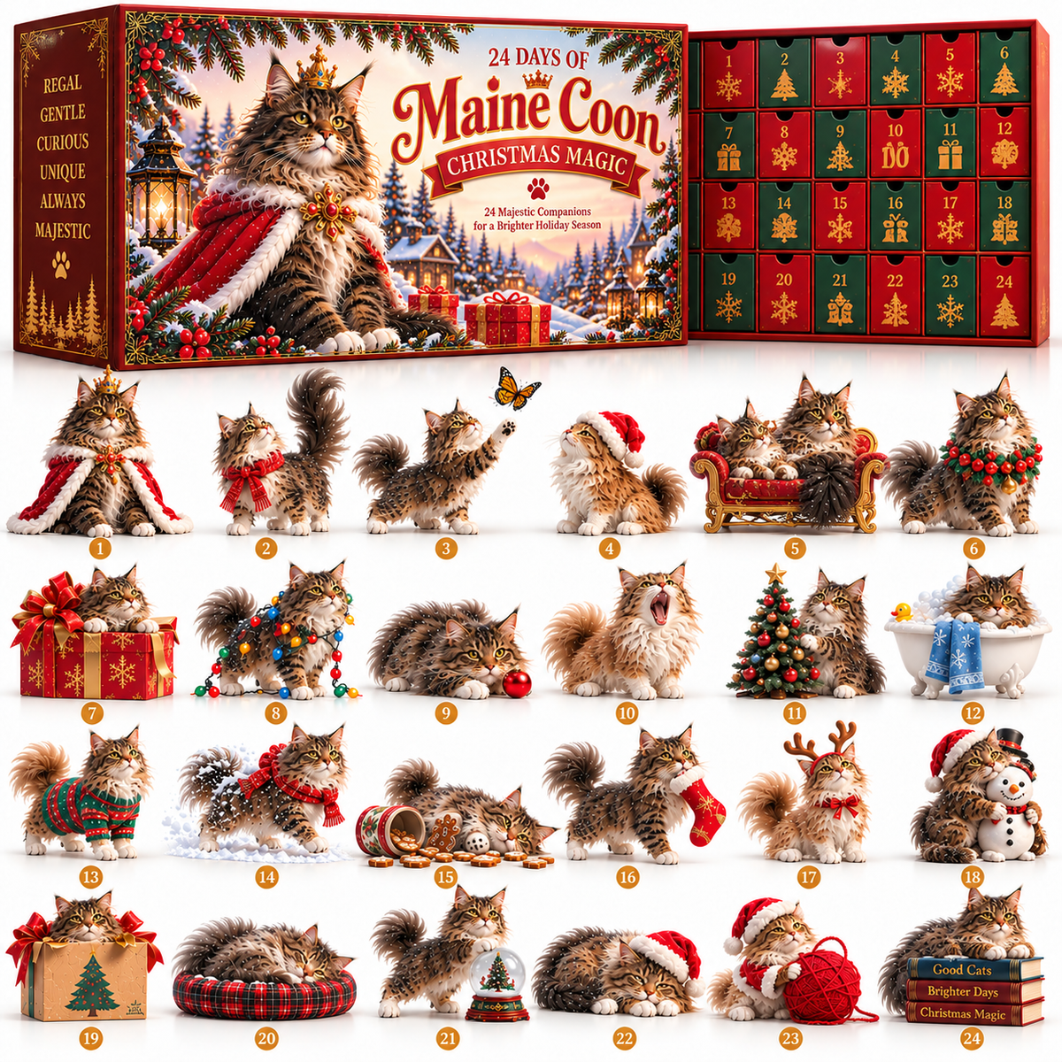 👑🐱 ROAR! One Bite and Christmas Is Mine! 2026 Maine Coon Christmas Box – 24 Days of Furry Royal Mischief