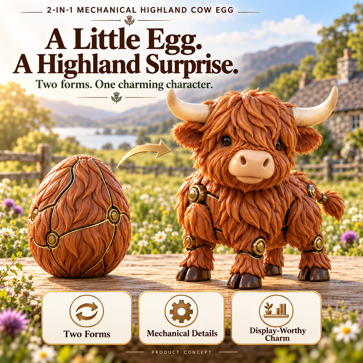 🥚 What's Hiding Inside?! 🐮 Unleash the Highland Cow – 2-in-1 Transforming Surprise!