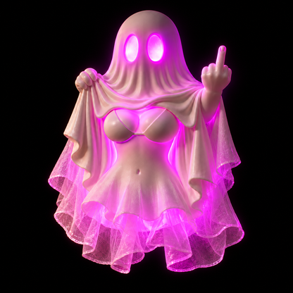 👻🖕 BOO? NAH  THIS GHOST HAS ATTITUDE💜 Sassy Sexy Ghost Wall Light