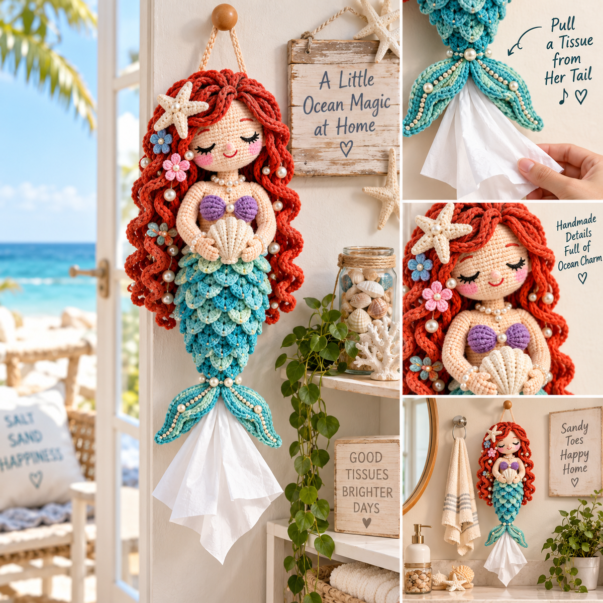 🧜‍♀️ Mermaids Sing & Hold Tissues!! DIY Crochet Mermaid Tissue Holder Kit