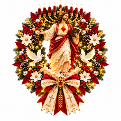 ❤️Loved by Over 60,000 Customers! 🔥Jesus Sacred Heart Christmas Wreath