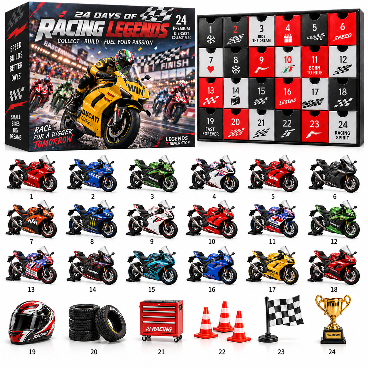 🏍️🔥 Ready for the Ultimate Racing Showdown?! 🏁 2026 Racing Legends – 24 Days of Speed & Glory!
