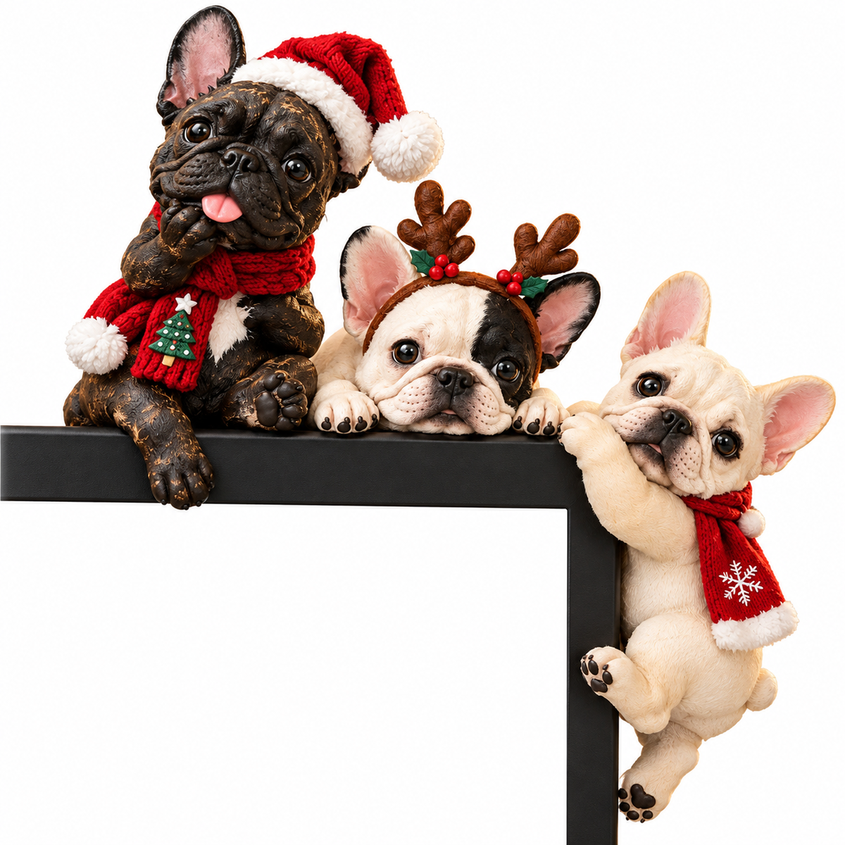 🐶 HI, DID YOU MISS ME?❤️Christmas Pet Dog Monitor Buddies — 6-Piece Cute Screen Edge Figurine Set