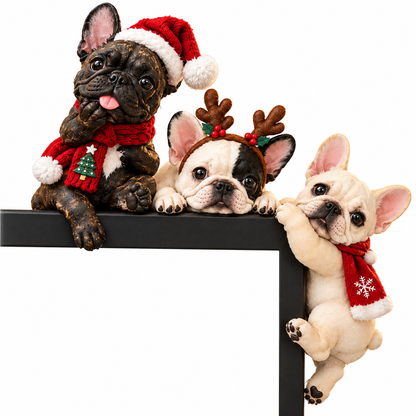 🐶 HI, DID YOU MISS ME?❤️Christmas Pet Dog Monitor Buddies — 6-Piece Cute Screen Edge Figurine Set
