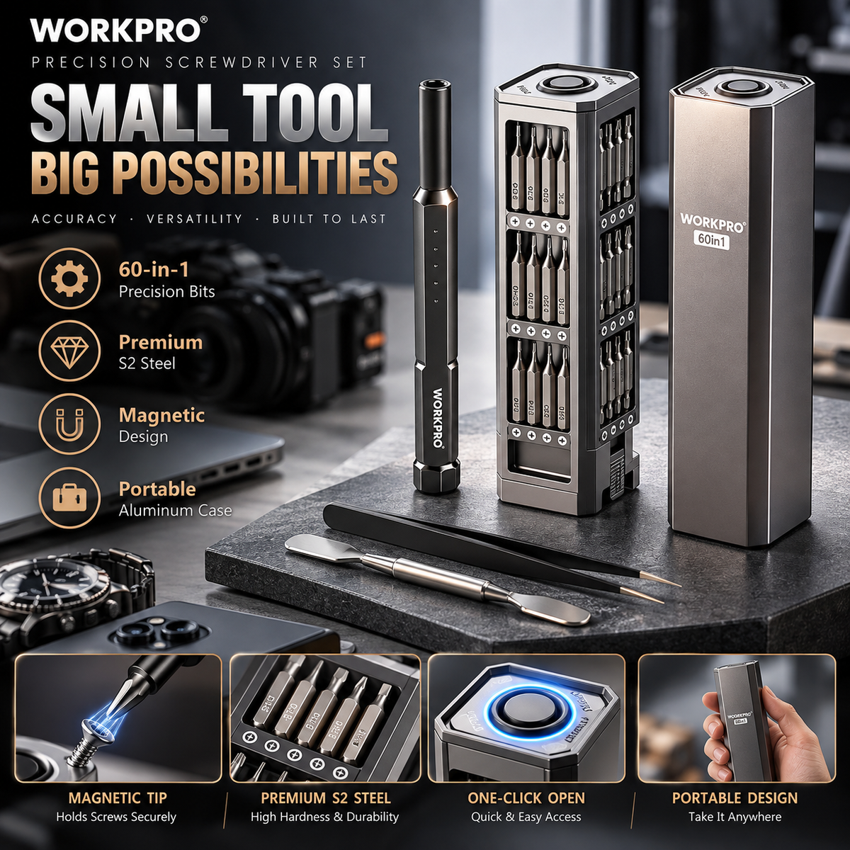 🔥 LAST DAY — 50% OFF!60-in-1 Precision Screwdriver Set – Compact Magnetic Repair Tool Kit