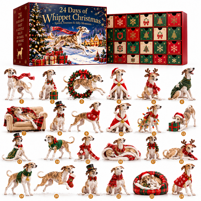🎅🐕 Santa, Five More Minutes! 💤 2026 Whippet Christmas – 24 Days of Speed, Snoozes & Cozy Surprises