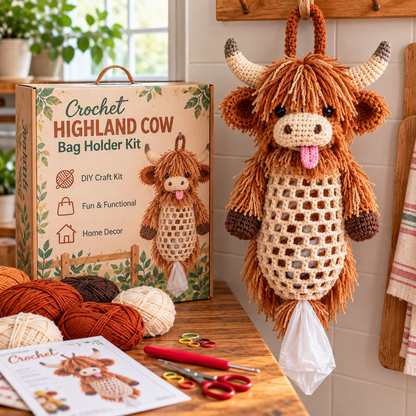 🔥Limited time 50% OFF🧶 Crochet Animal Bag Holder DIY Kit – 8 Adorable Animals, One Fun & Functional Kitchen Companion! 🐾