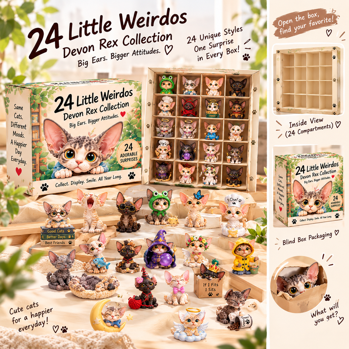 🐾 24 Little Weirdos – Devon Rex Surprise Collection | 24 Cats, Endless Smiles!