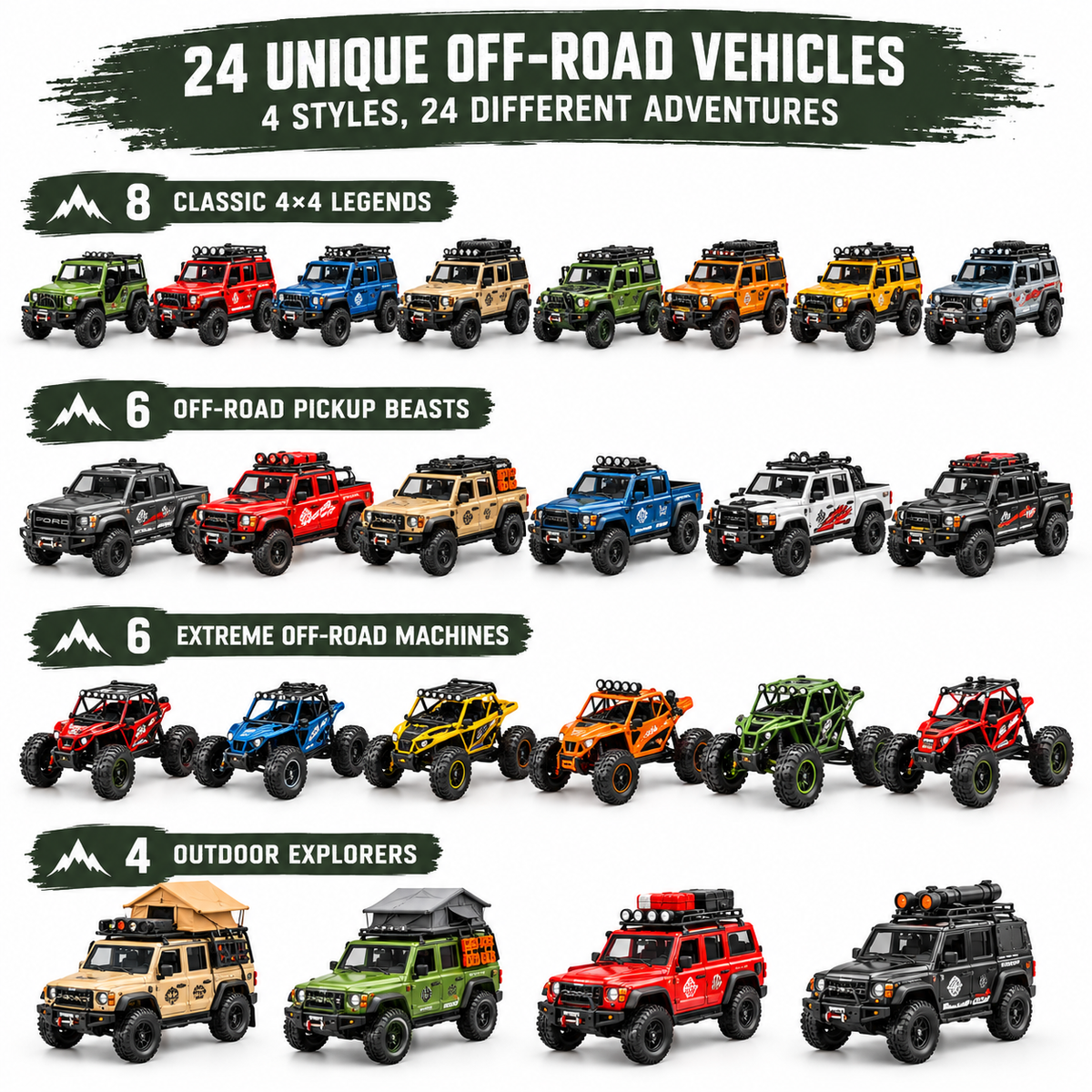 🏔️ 24 Days of American Off-Road Legends – 24 Unique 4×4、Trucks & Adventure Vehicles