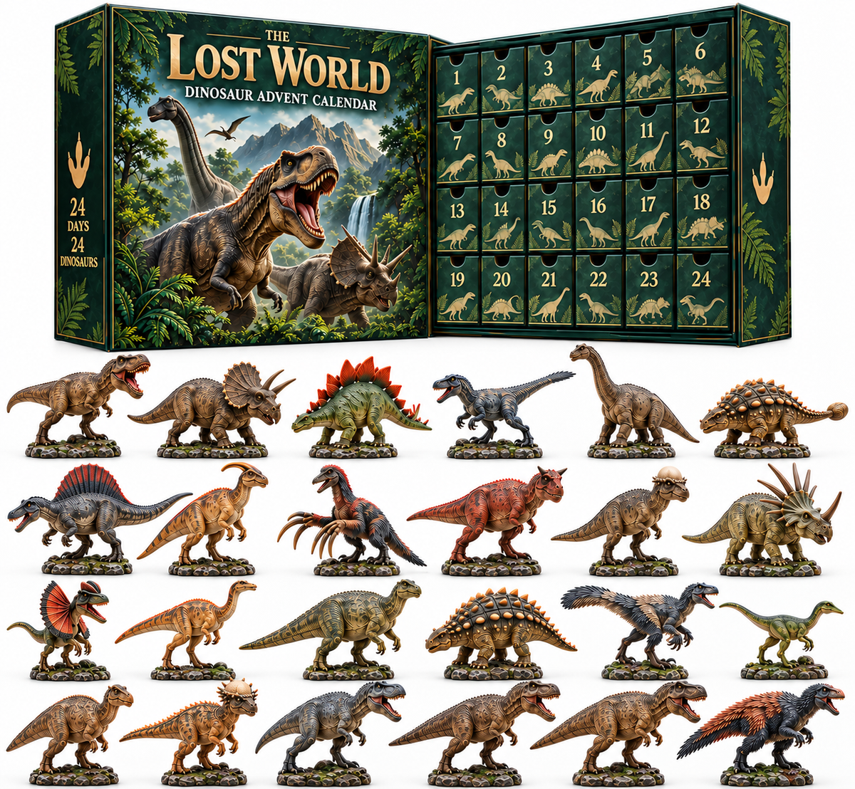🦖 Ready to Explore the Lost World?! 🌋 2026 Dinosaur Advent Calendar – 24 Days of Prehistoric Surprises!
