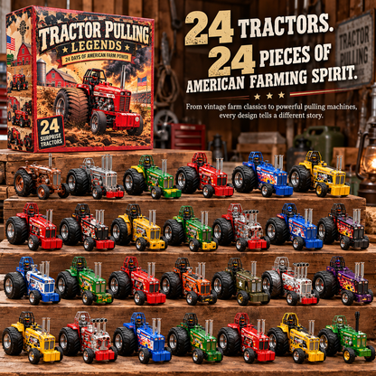 🚜 Tractor Pulling Legends Advent Calendar 2026 🎄 – 24 Unique Mini Tractors, The Perfect Christmas Gift for Dads & Grandpas