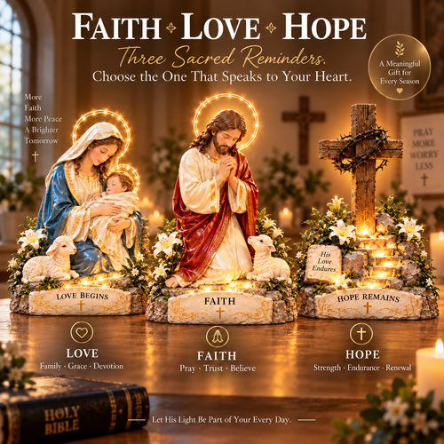 🙏✝️ Let His Light Stay With You — Faith · Love · Hope Illuminated Collection