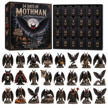 24 Days of Mothman – 24 Mysterious Cryptid Figurines | Gothic Folklore Christmas Countdown Collection