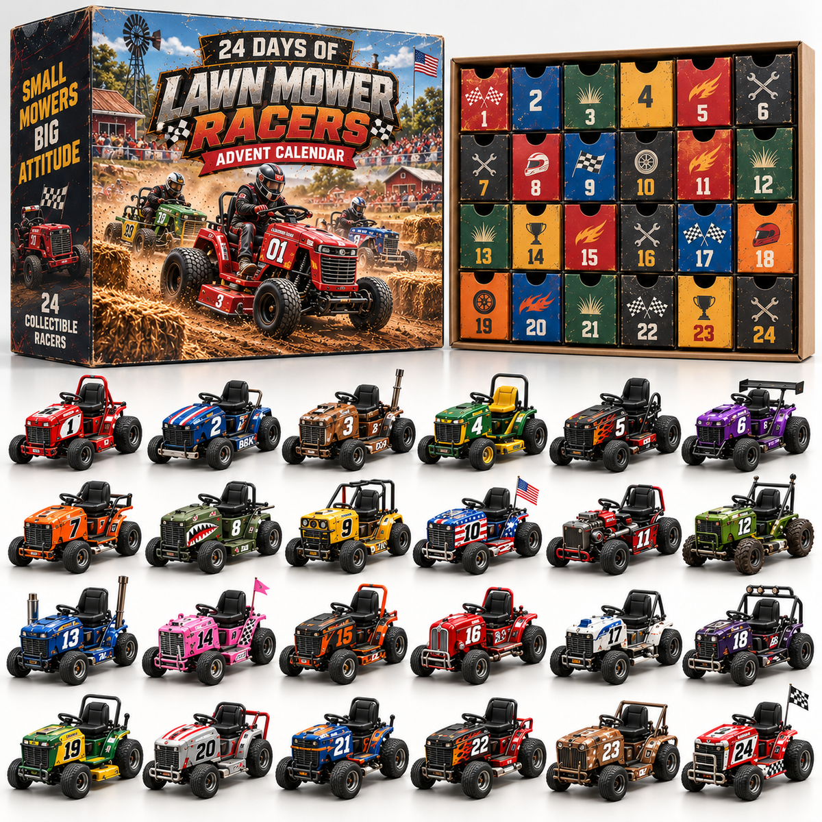🔥 Who Says Lawn Mowers Can't Race?! 🏁 2026 Lawn Mower Racers Advent Calendar – 24 Days of Backyard Racing Madness!
