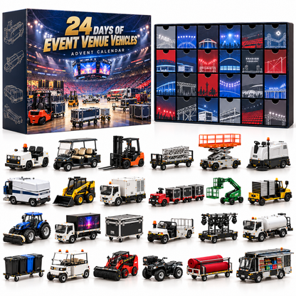 🔥 Ever Wonder What Happens Behind the Big Show?! 🏟️ 2026 Event Venue Vehicles Advent Calendar – 24 Days of Hidden Adventures!
