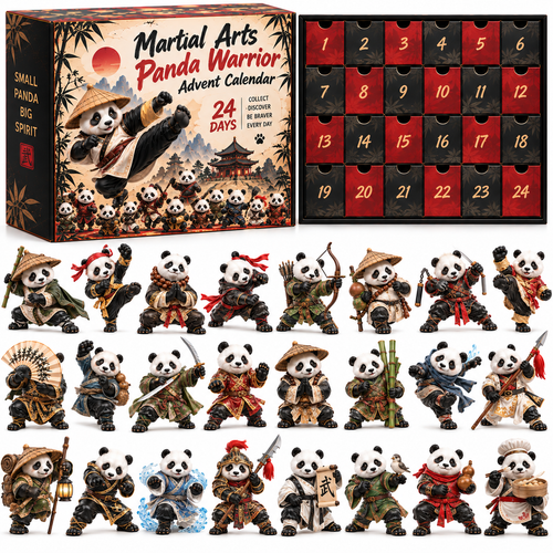 Martial Arts Panda Warrior Advent Calendar – 24 Unique Kung Fu Panda Figurines