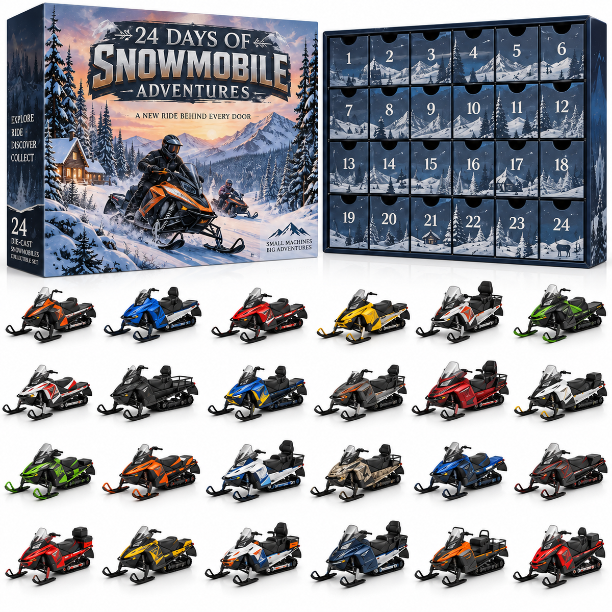 ❄️ Ready to Conquer the Snow?! 🏔️ 2026 Snowmobile Adventures – 24 Days of Winter Thrills & Collectible Rides!