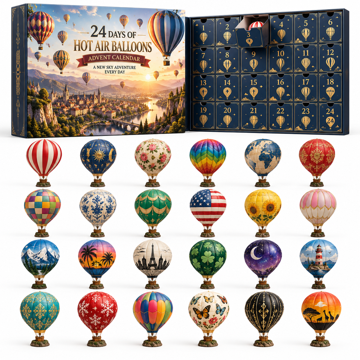 🎈 Ready to Let Your Dreams Take Flight? ✨ 2026 Hot Air Balloon Advent Calendar – 24 Days of Romance & Wonder!